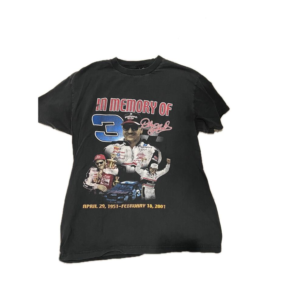 Vintage Memory of Dale Earnhardt Black T-Shirt Mens L